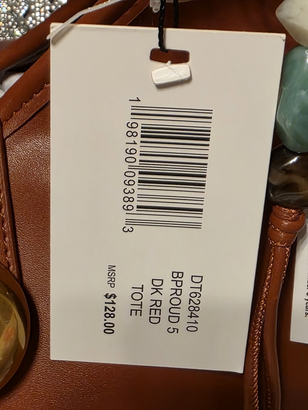 Steve Madden NWT Rust Brown Faux Leather Tote with Charm MSRP$128 - Picture 3 of 6